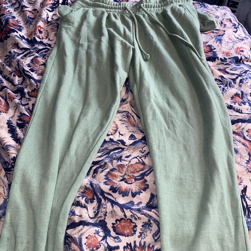 light green sweatpants